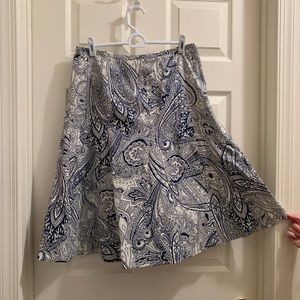 Talbots blue and white skirt